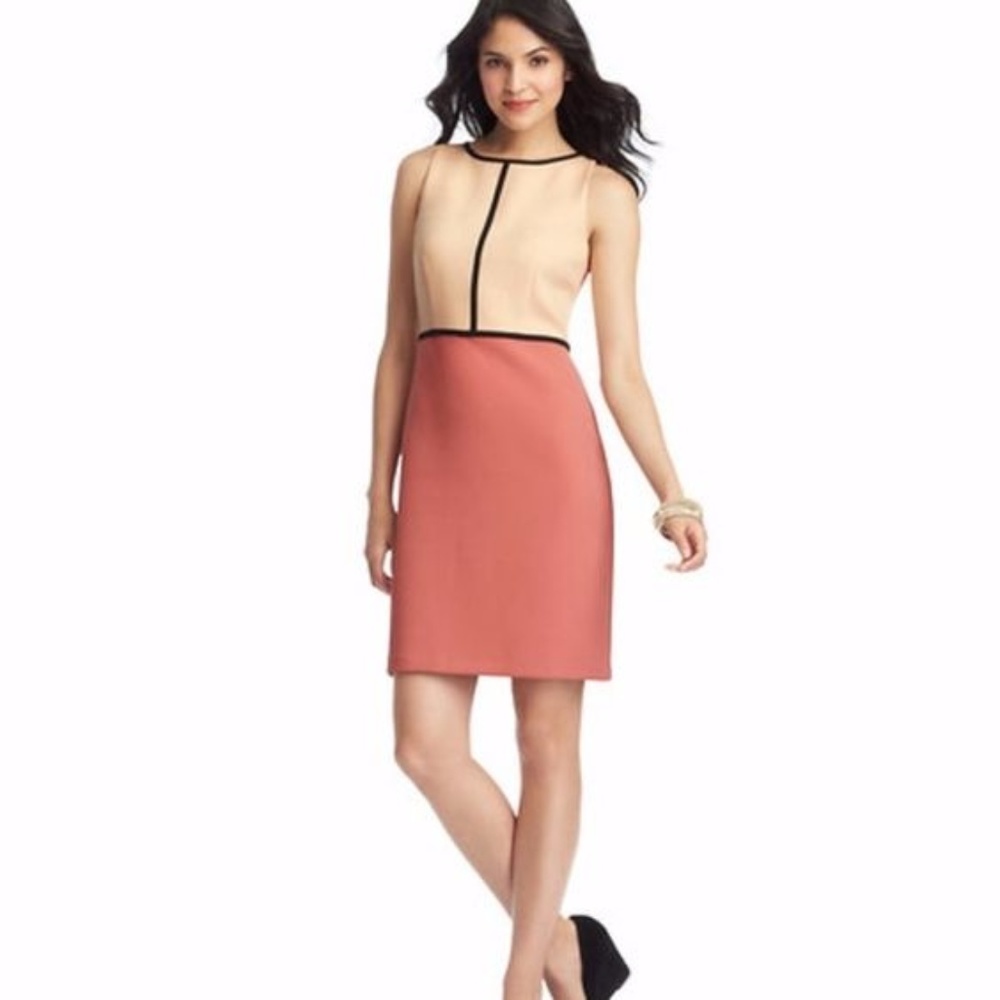 Ann Taylor Loft two toned peach dress Size OOP